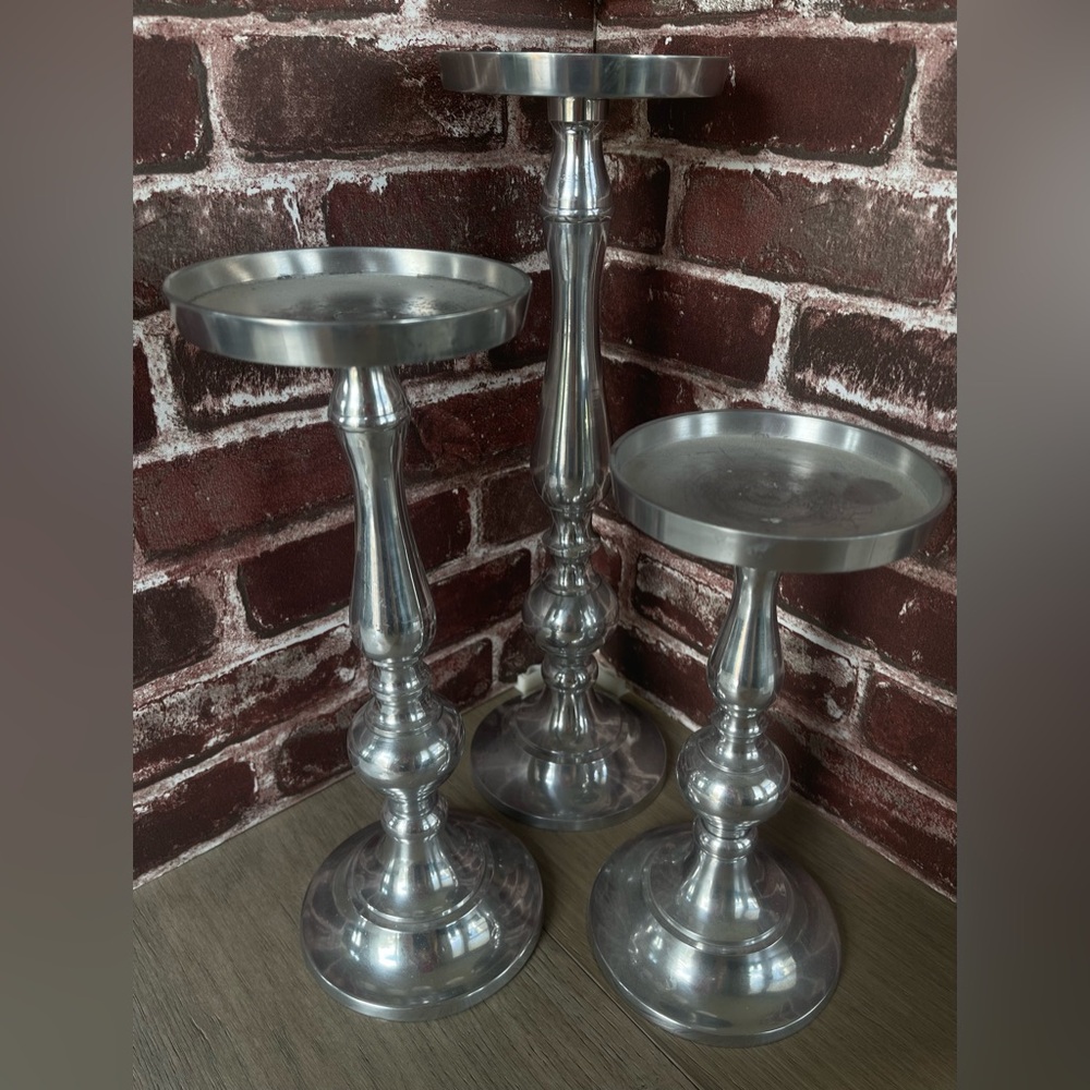 Heavy Metal Candle Holder - Silver Finish